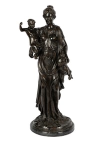 Continental Patinated Bronze Figural Group