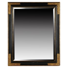 Gilt and Ebonized Wood Wall Mirror