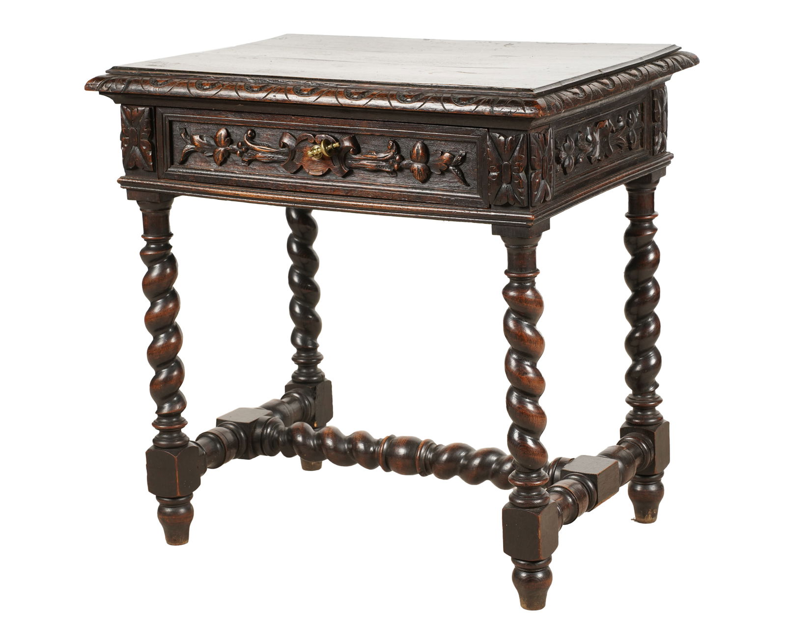 Jacobean-Style Carved Oak Side Table (1 of 9)