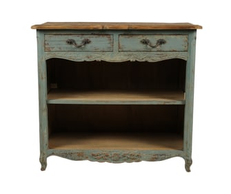 French Provincial-Style Blue-Painted Buffet