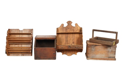 Group of Rustic Wooden Furnishings