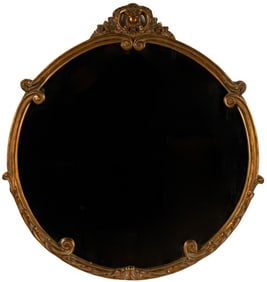 Round Carved Wall Mirror