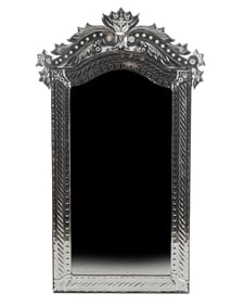 Venetian Etched Glass Wall Mirror