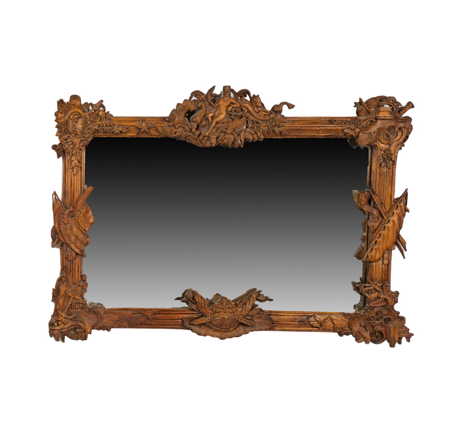 Figural Carved Wood Wall Mirror (1 of 11)