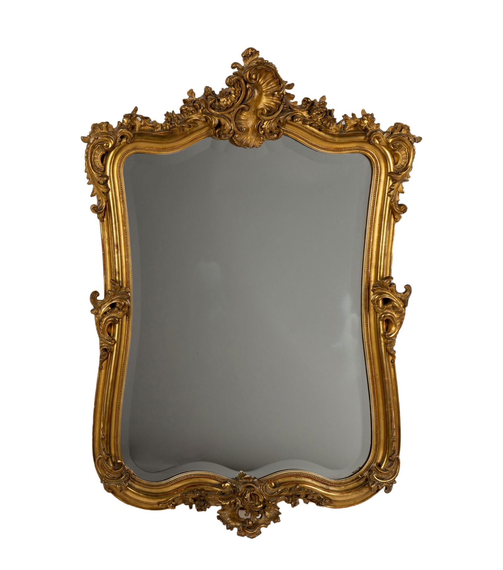 French Rococo-Style Carved Giltwood Wall Mirror (1 of 10)