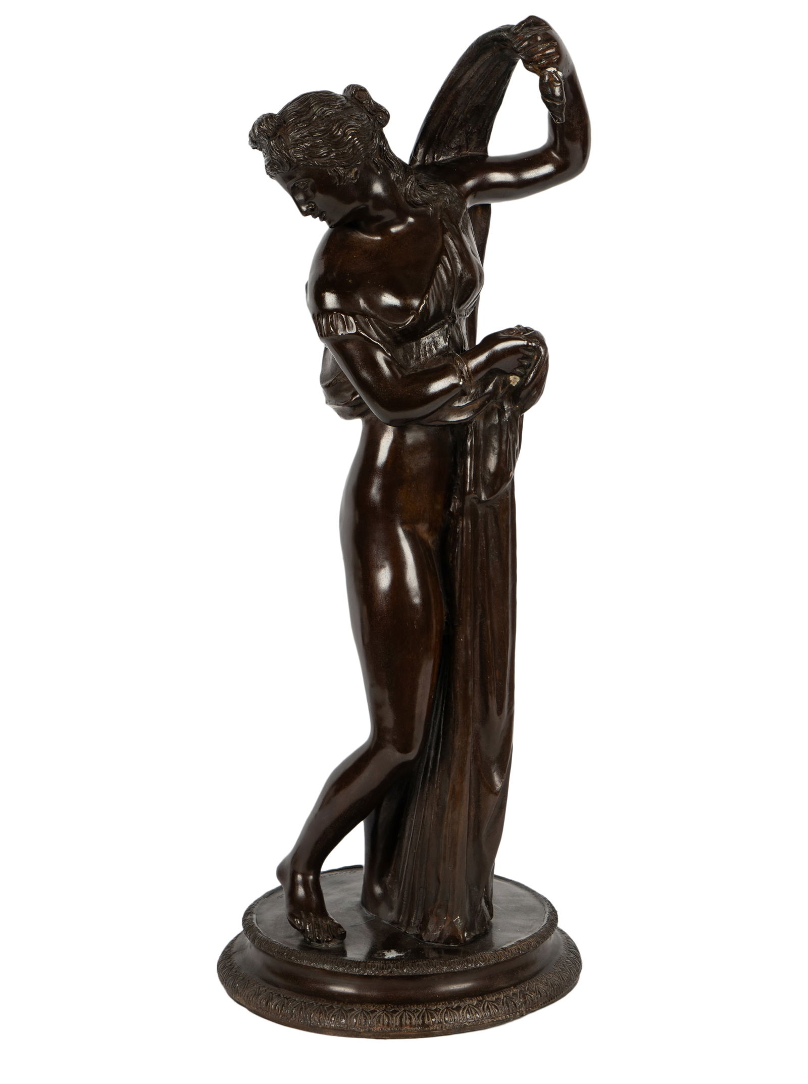 Patinated Bronze Figure of Venus: signed "Giovanni Batista" to base 23 1/2 x 9 x 9 in. (59.7 x 22.9 x 22.9 cm.)