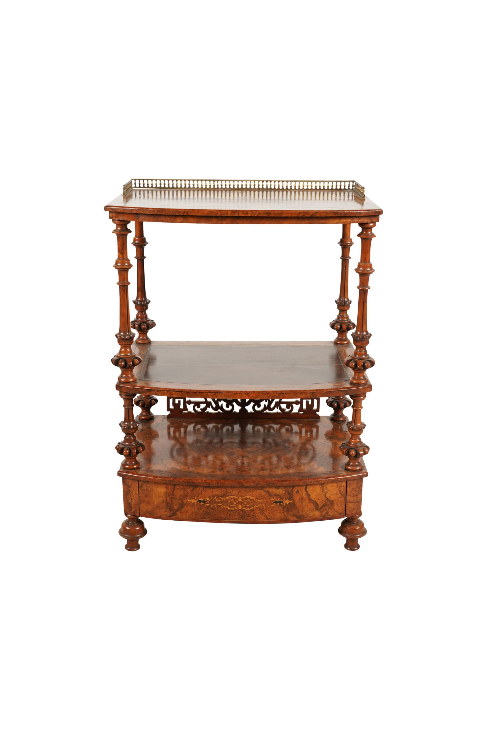 Victorian Inlaid Burlwood Etagere (1 of 10)