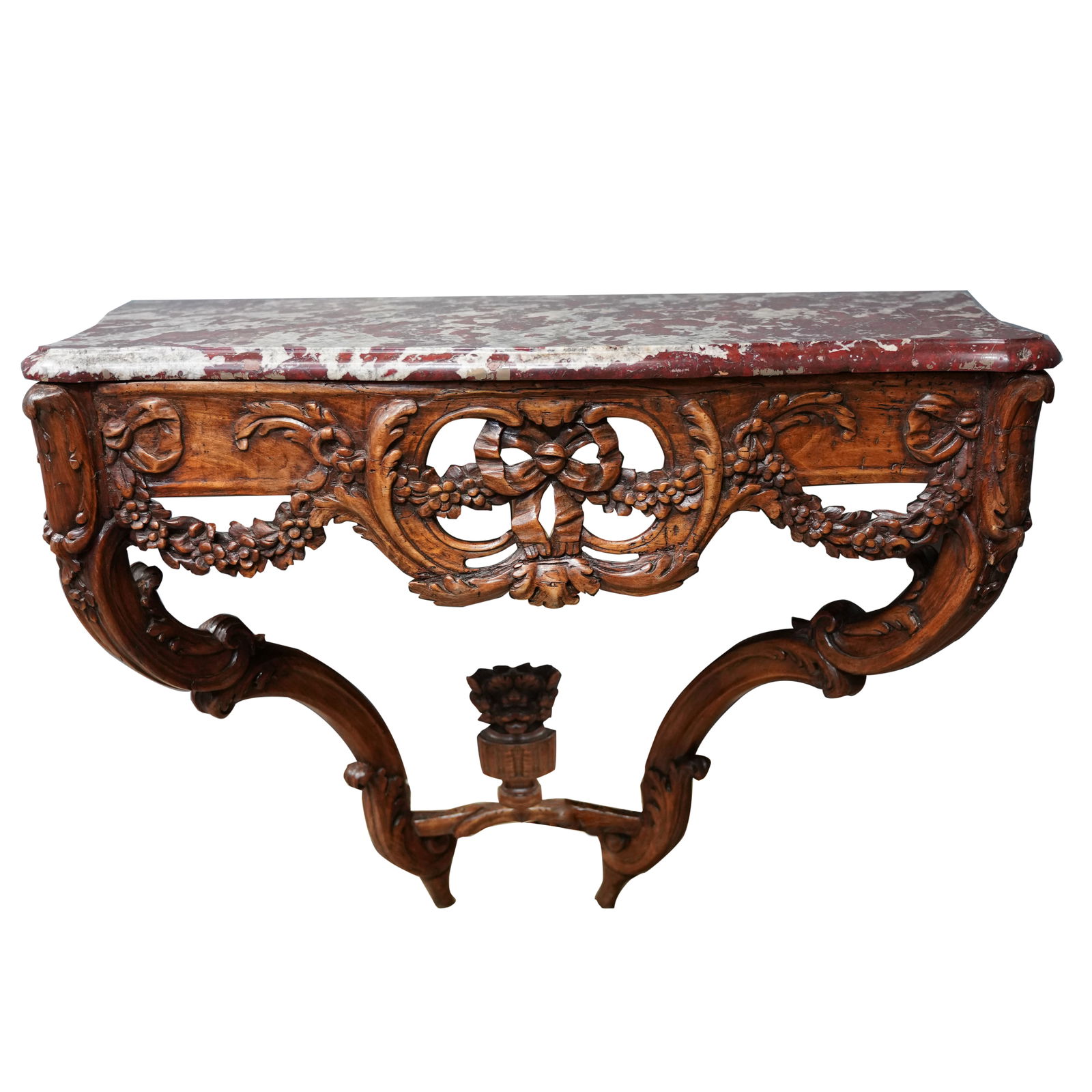 Louis XV Fruitwood and Breccia Marble Console Table (1 of 15)