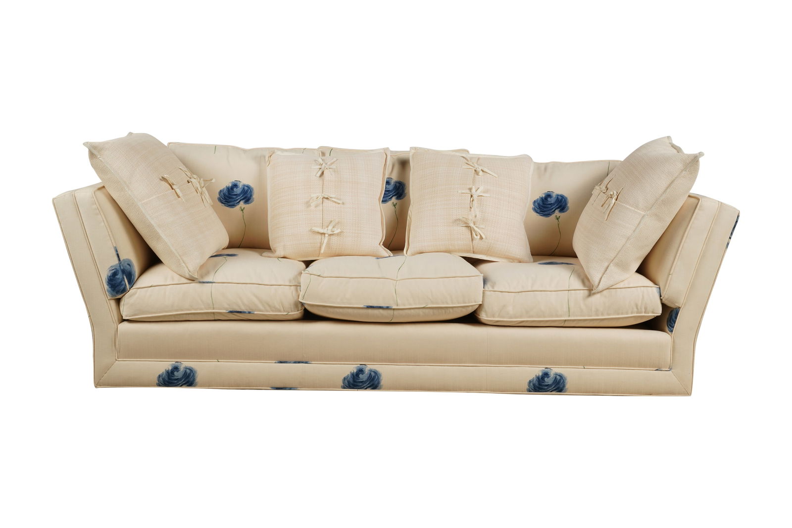 Blue and White Upholstered Sofa (1 of 13)