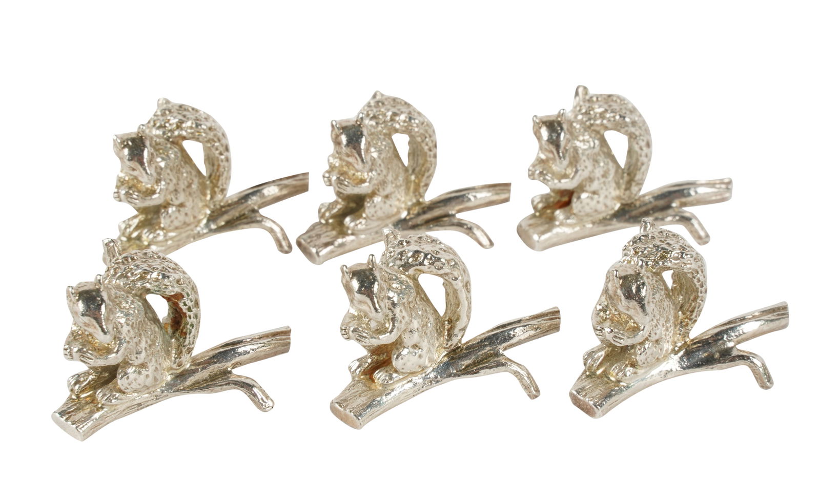 Six Tiffany Sterling Place Card Holders (1 of 8)