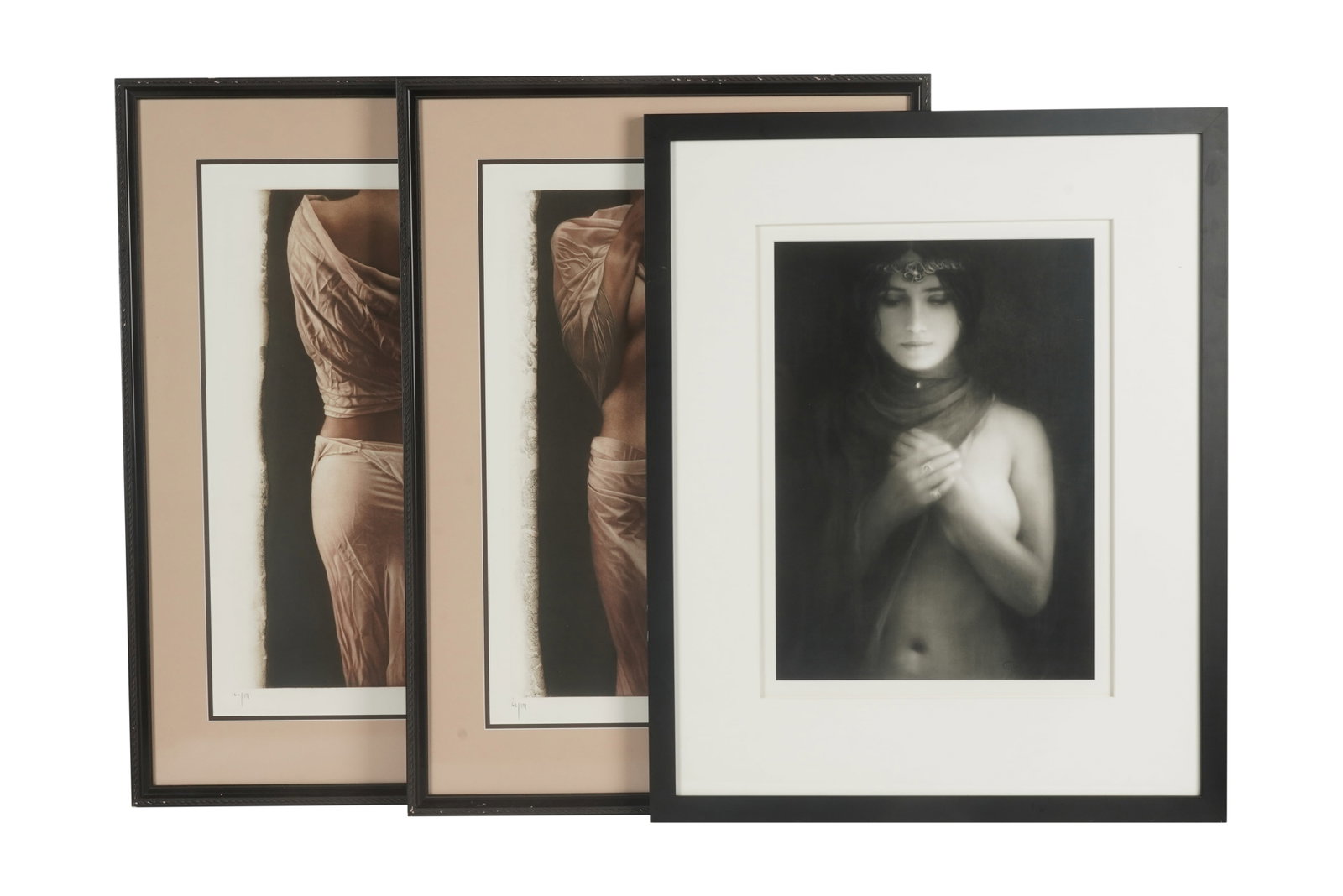 Three Nude Prints: two signed Willi Kissmer, one signed Steve Graber The pair framed: 33 1/2 x 24 in. (85.1 x 61 cm.)