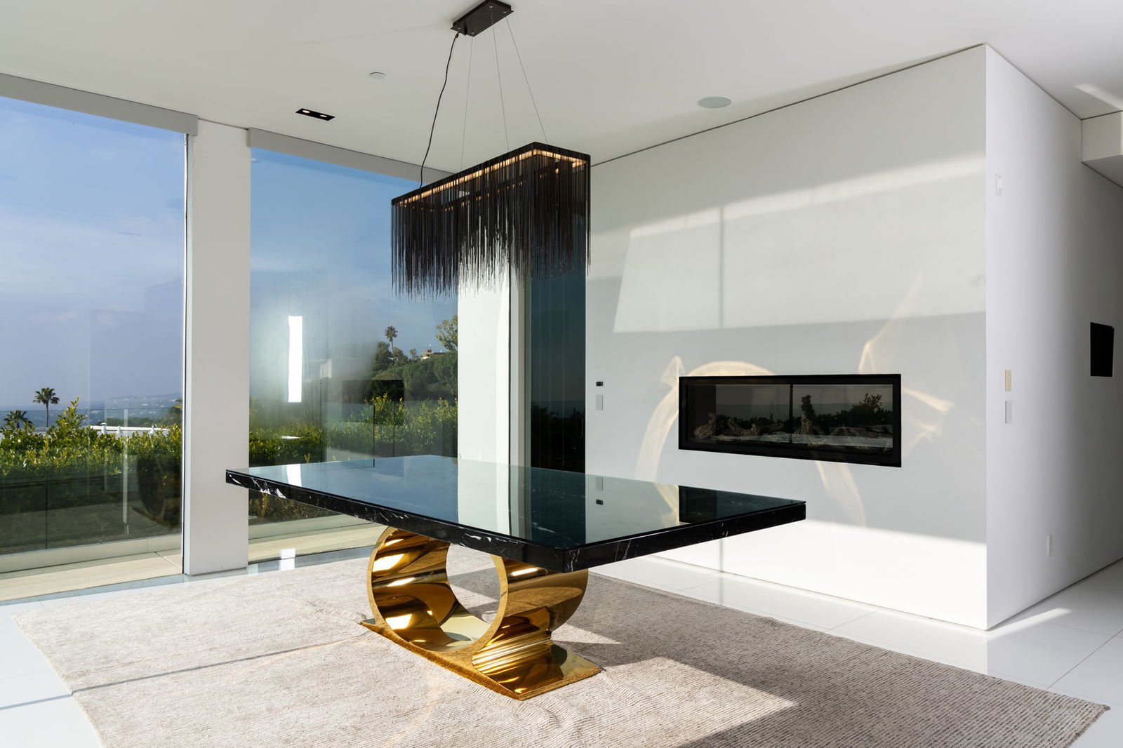 Brass Finish Granite Top Dining Table (1 of 12)