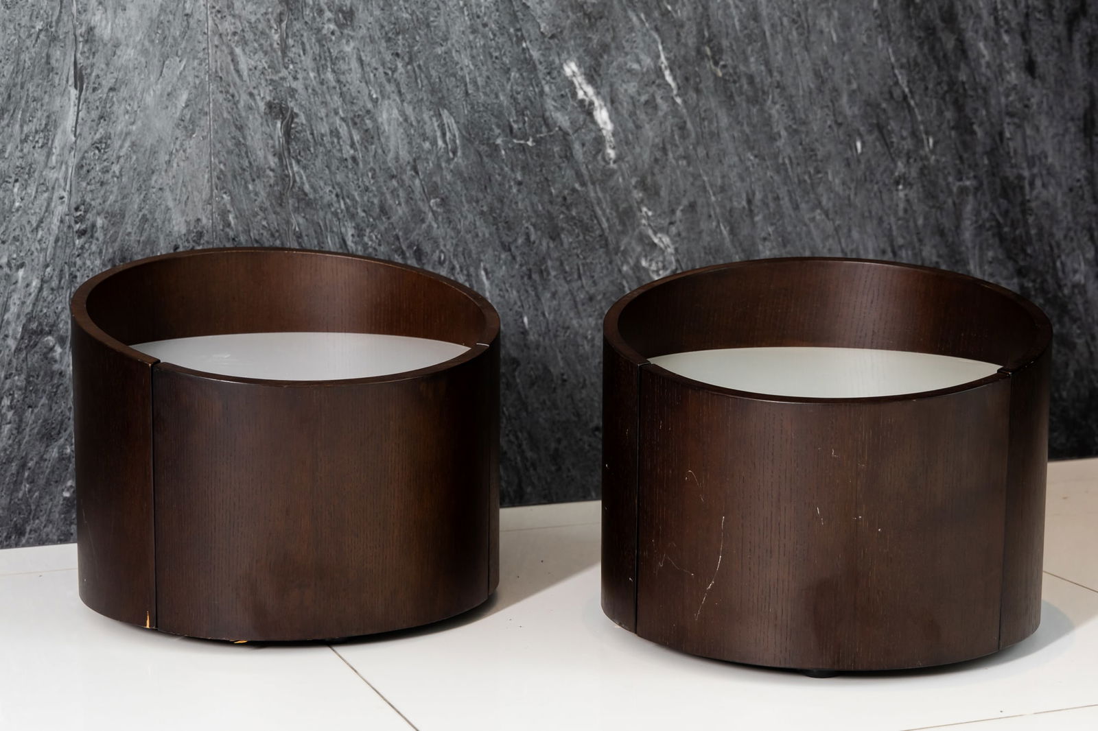 Pair of Low Round End Tables (1 of 10)