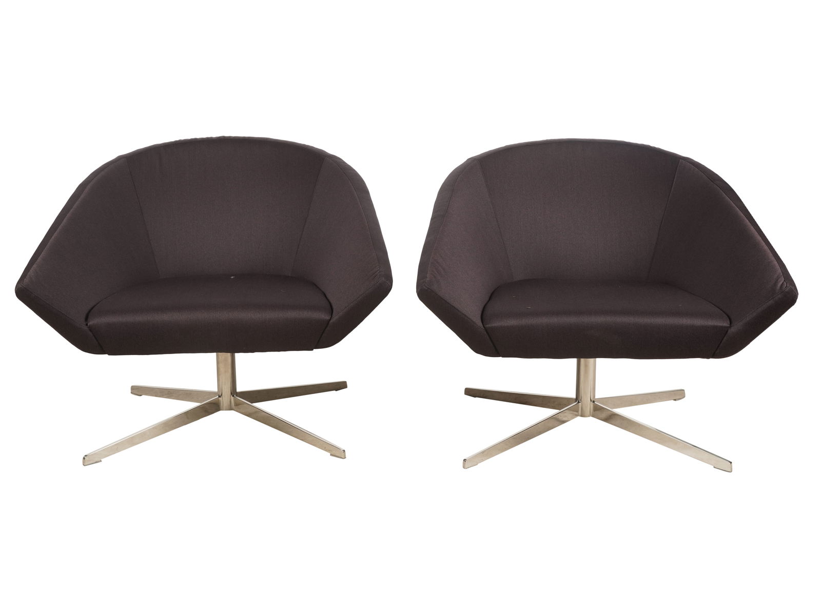Pair of Modern Upholstered Swivel Chairs (1 of 7)