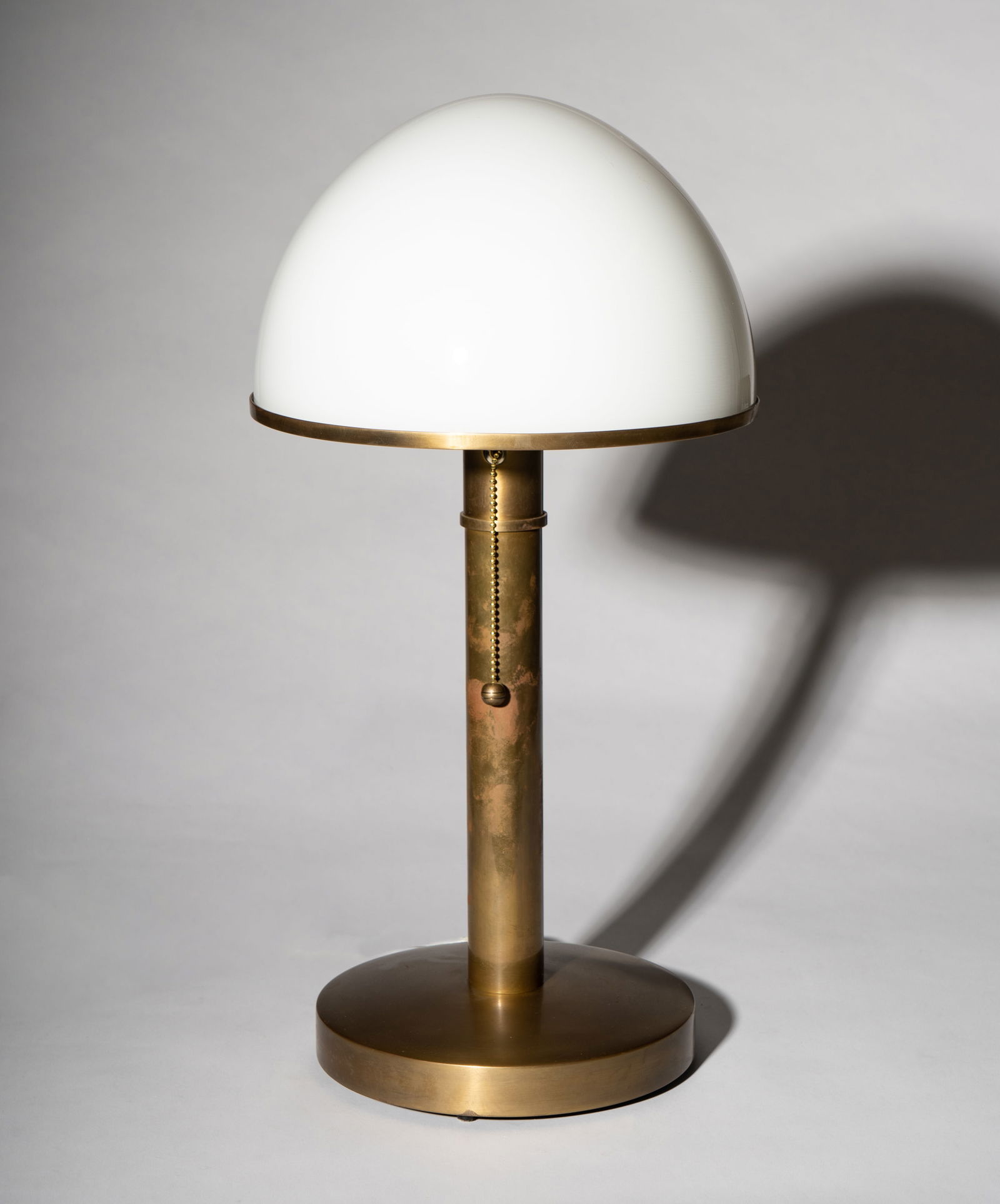 Style of Adolf Loos: Brass and Opaline Glass Table Lamp (1 of 12)