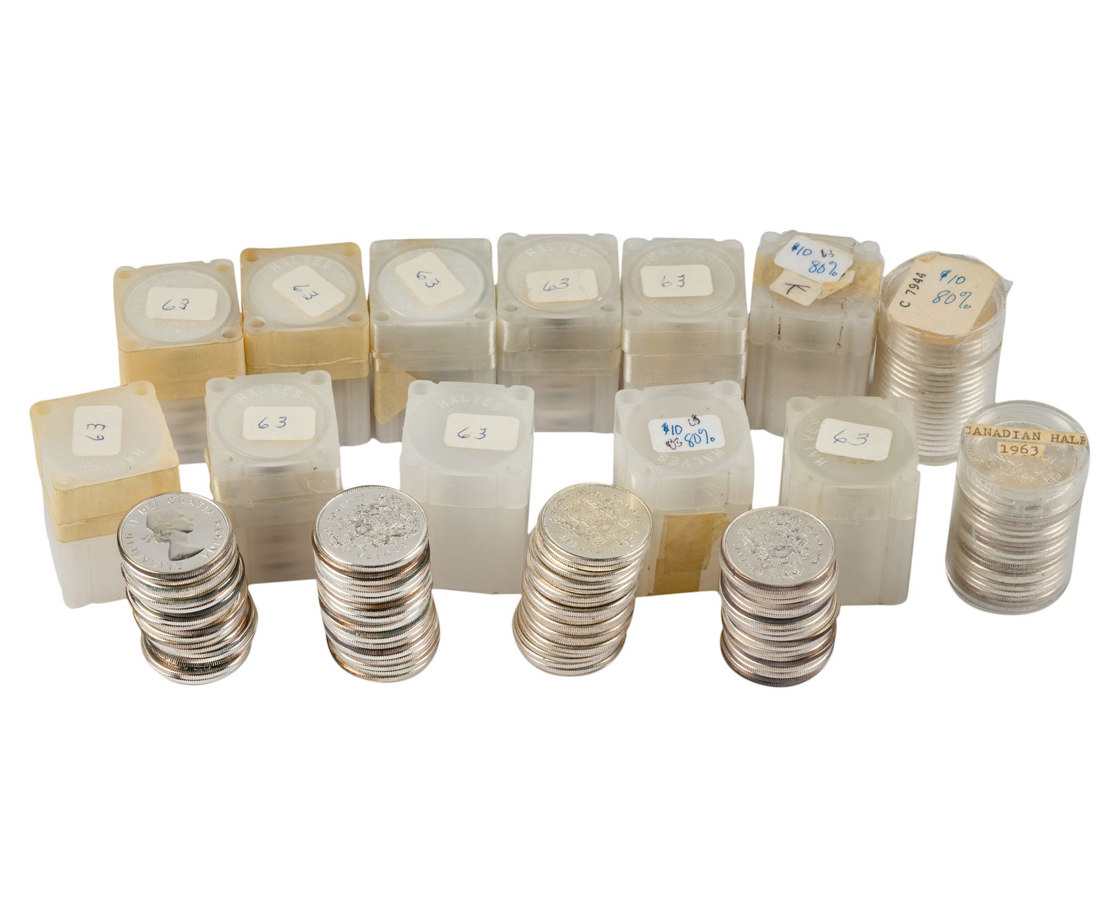 13 Rolls of 1963 Canadian 50 Cent Coins (1 of 8)