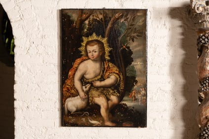 Spanish Colonial School (17th Century): Infant Saint John with Lamb
