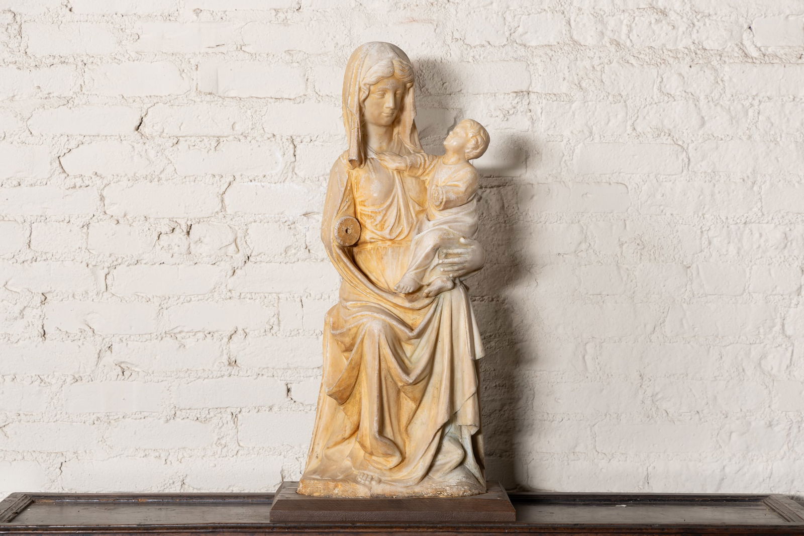 A Carved Marble Figural Group of the Virgin and Child (1 of 20)