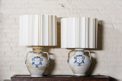 A Pair of Italian Glazed Earthenware Jars