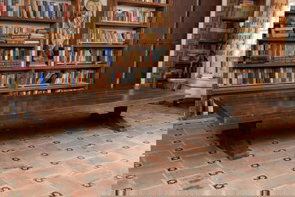 A Massive Walnut Low Trestle Table