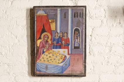 A Greek Icon of the Birth of the Virgin