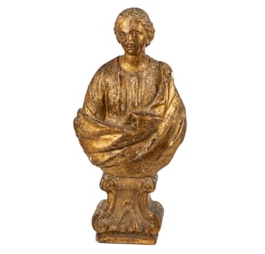 A Continental Carved Giltwood Altar Bust