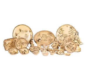 A Group of Mexican Painted Earthenware Tablewares