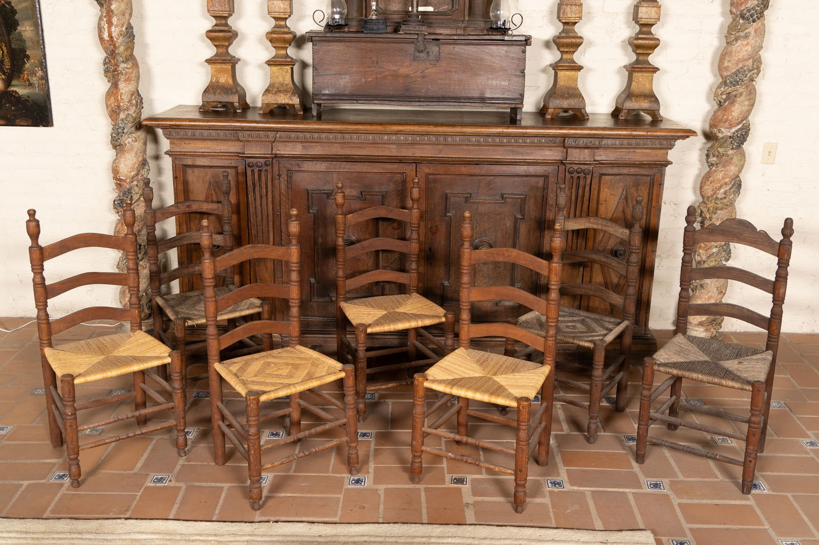 An Assembled Set of Seven Ladder-Back Side Chairs (1 of 20)