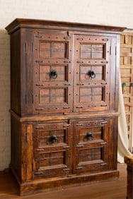 Spanish Colonial-Style Iron-Mounted Cupboard