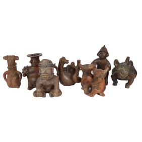 A Group of Colima Pottery Figures