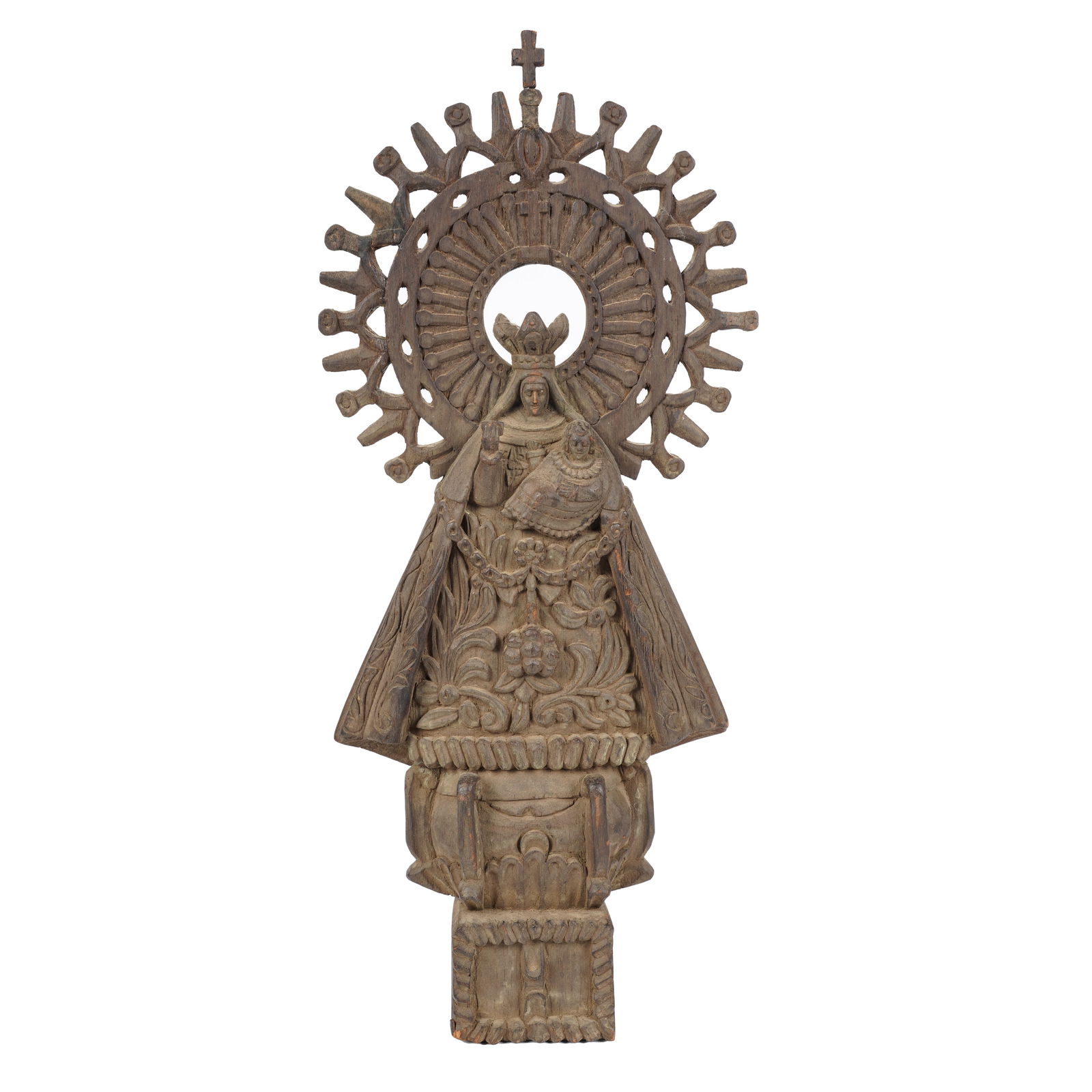 A Mexican Carved Wood Figural Group of the Madonna and Child (1 of 10)