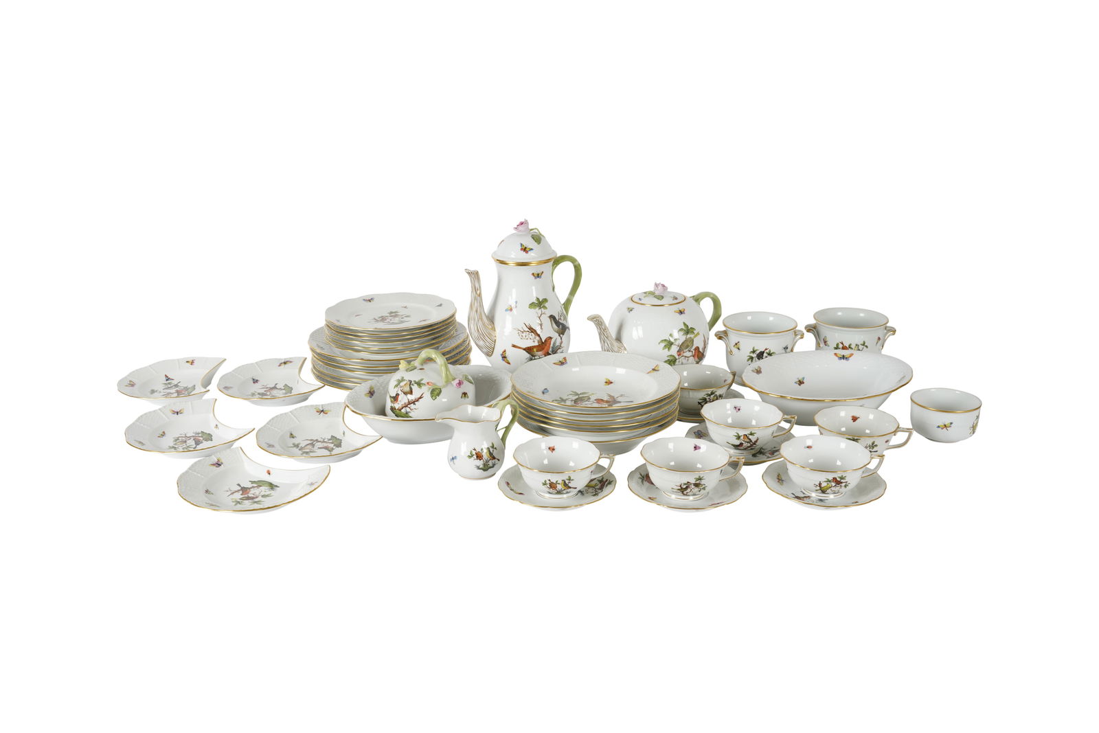 A Herend Rothschild Bird Porcelain Service for Six (1 of 16)