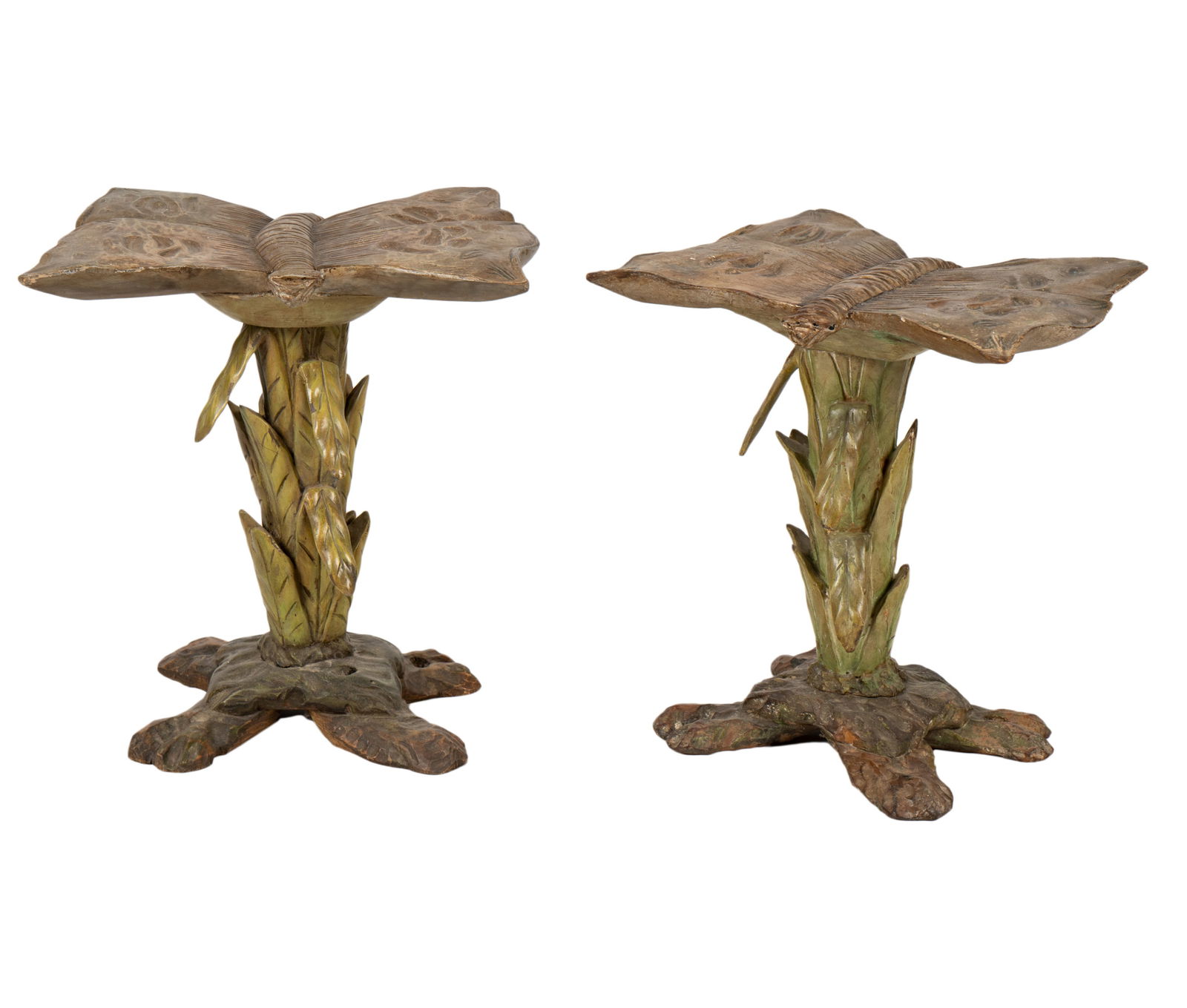 A Pair of Art Nouveau-Style Carved and Painted Side Tables (1 of 17)