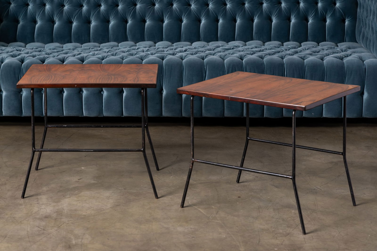 Carlo Hauner (1927 - 1996): Pair of Jacaranda Wood and Metal Tables (1 of 16)