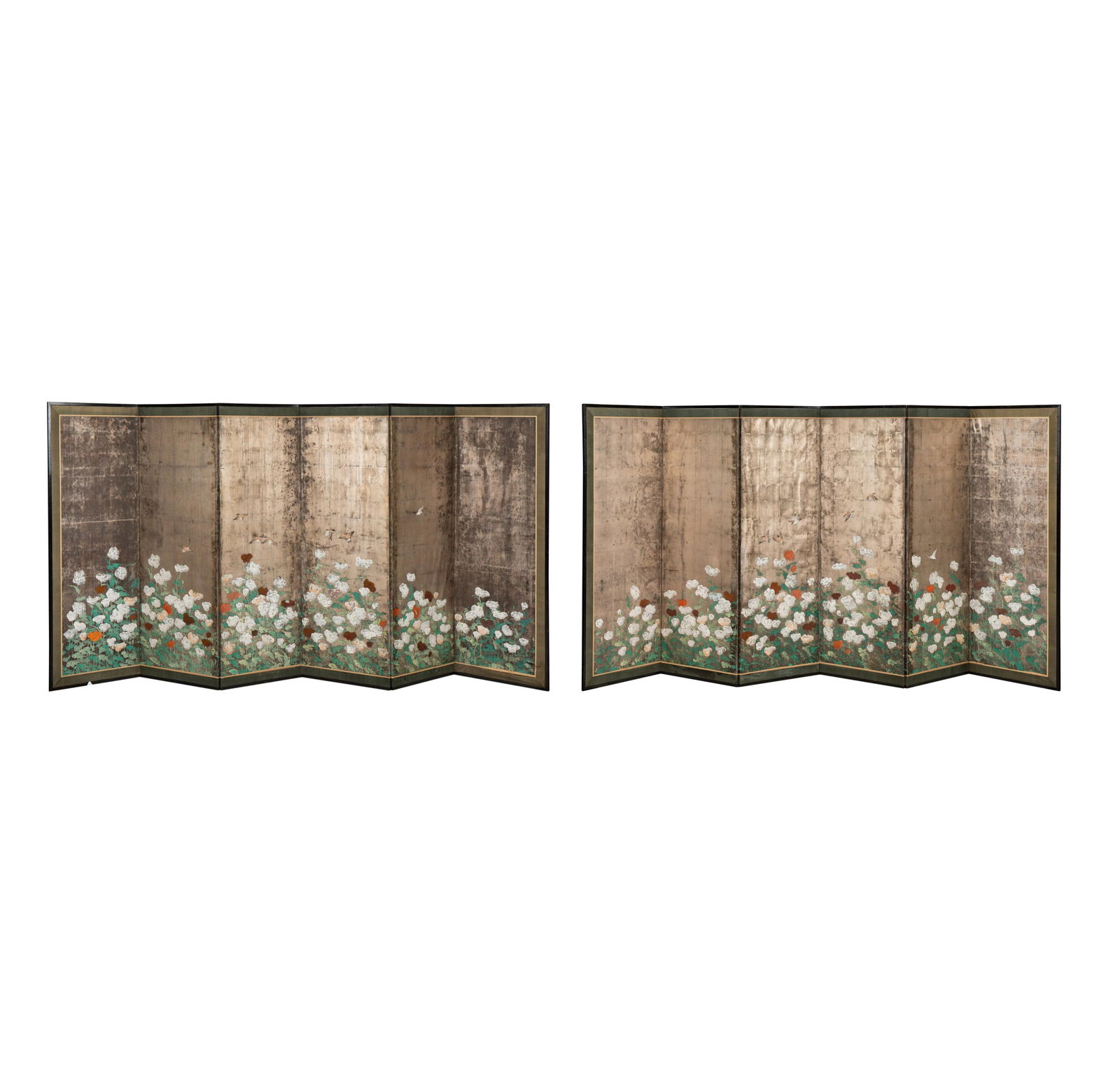 A Pair of Japanese Rimpa School Six-Panel Screens (1 of 15)
