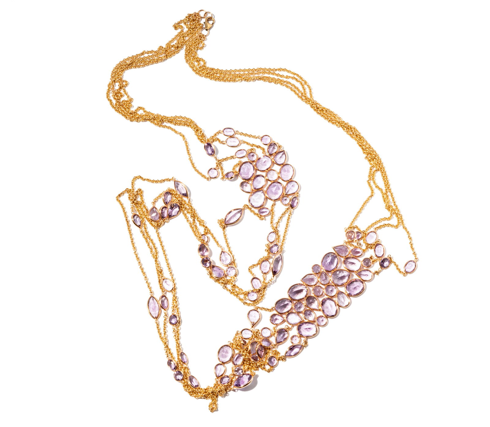 18 Karat Yellow Gold and Amethyst Four-Strand Necklace (1 of 7)