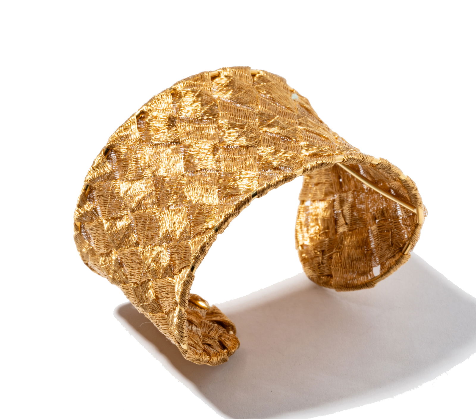 18 Karat Yellow Gold Woven Cuff Bracelet (1 of 5)