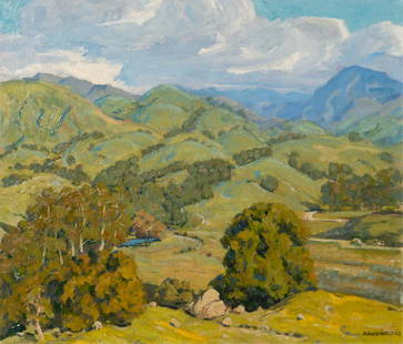 Ralph Holmes (1876-1963): California Landscape: Ralph Holmes 1876-1963 California Landscape oil on canvas signed 24 1/2 x 28 1/2 in. (62.2 x 72.4 cm.), Frame: 27 1/2 x 31 1/2 in. (69.9 x 80 cm.)