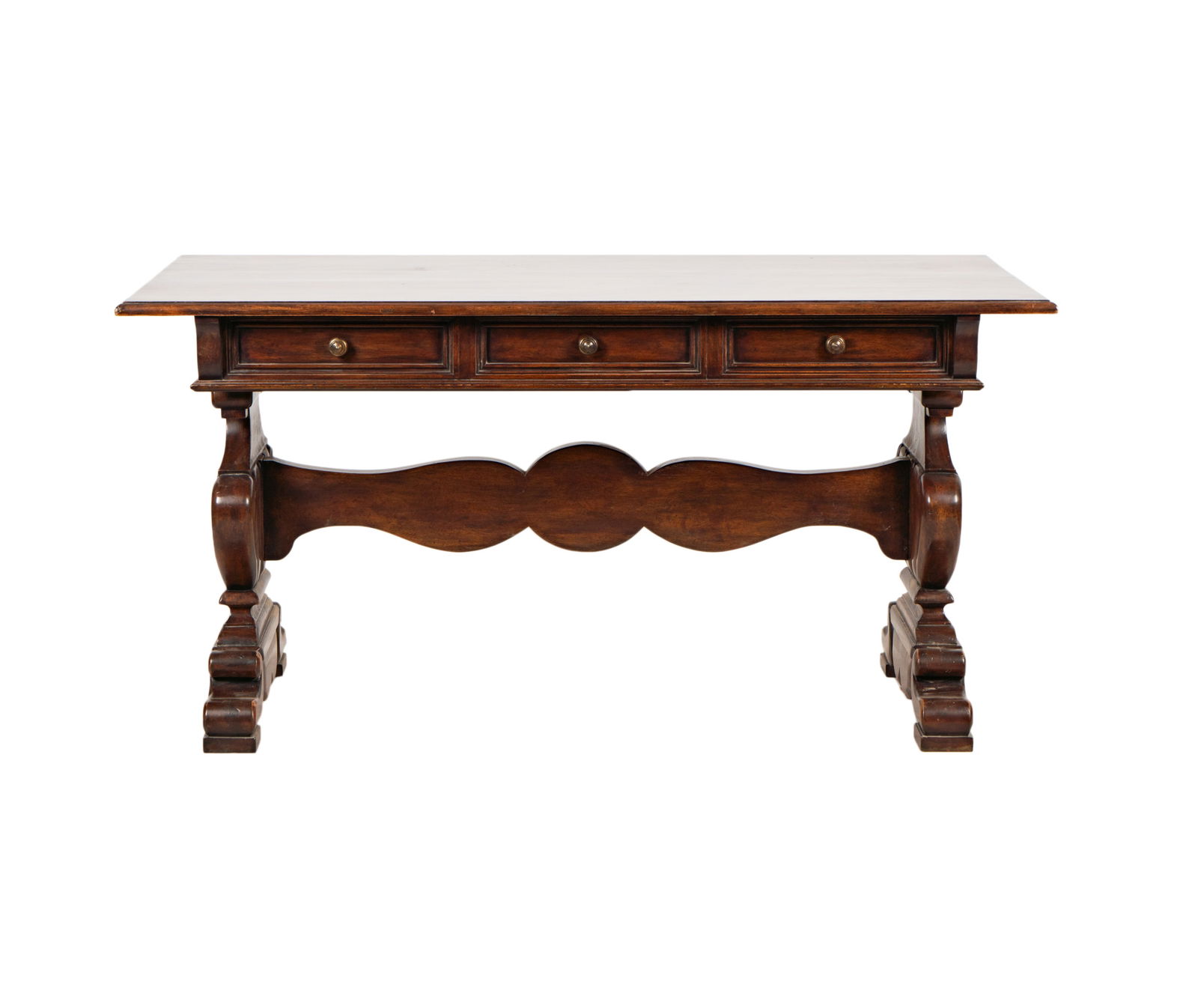 L. Rossi: Italian Baroque-Style Walnut Library Table (1 of 12)