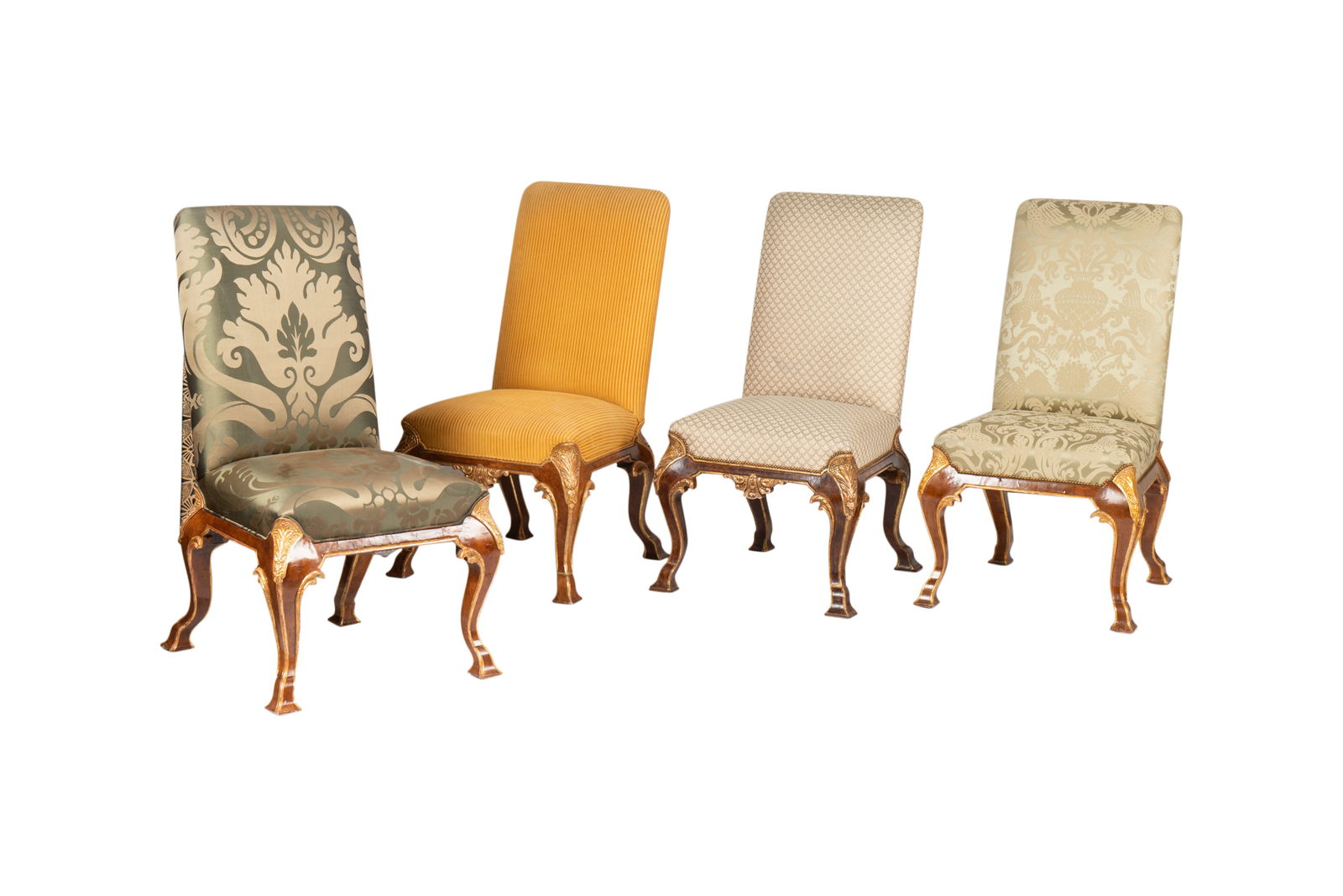 L. Rossi: Set of Four Baroque-Style Parcel-Gilt and Walnut Dining Chairs (1 of 20)