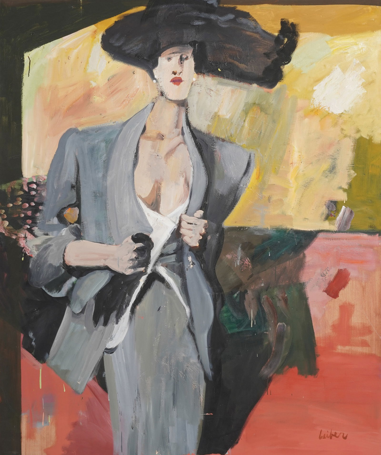 Gerson August ("Gus") Leiber (1921 - 2018): Woman in a Grey Suit and Black Hat (1 of 10)