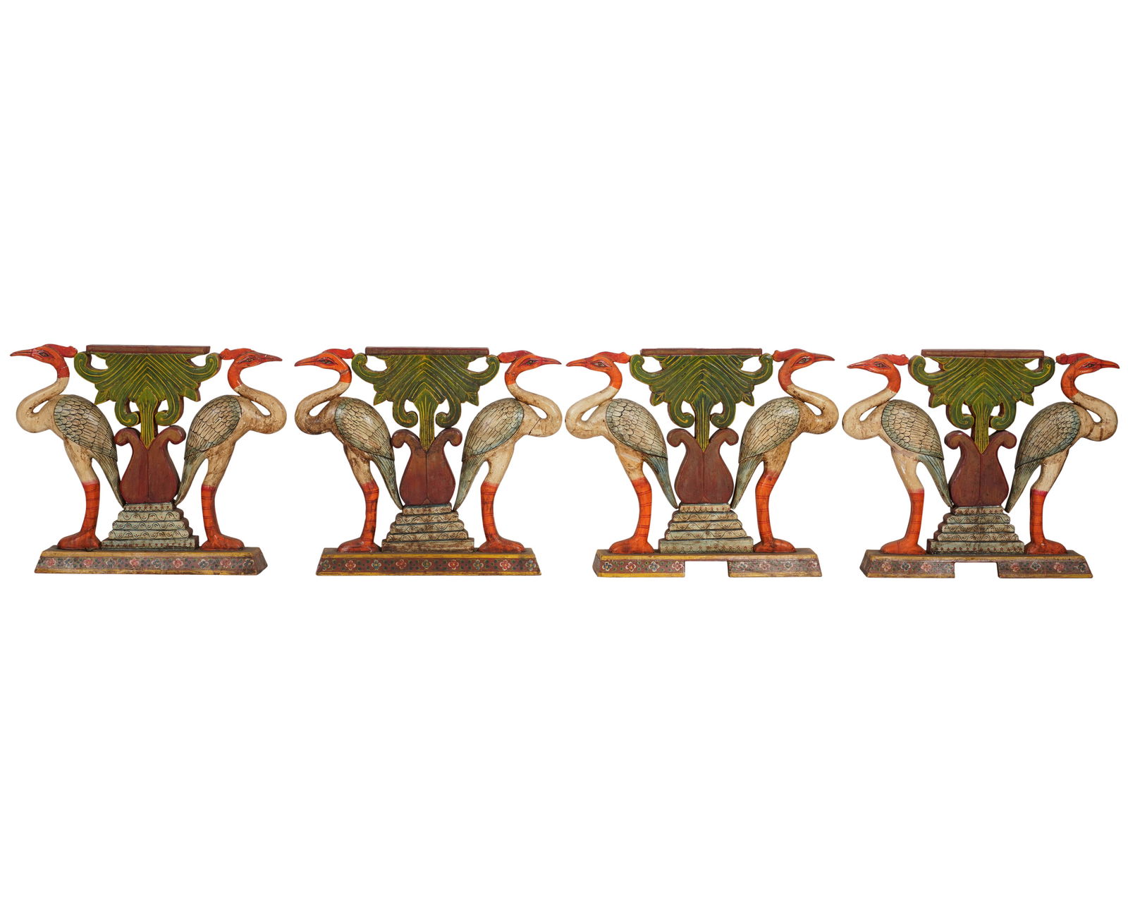 A Set of Four Asian Polychromed Wood Table Supports (1 of 11)