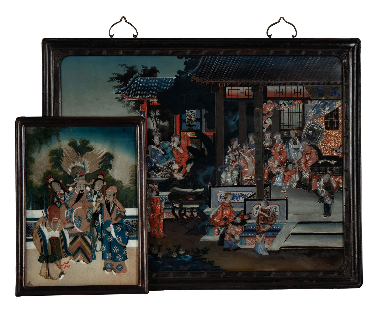 Two Chinese Reverse-Painted Glass Panels (1 of 14)