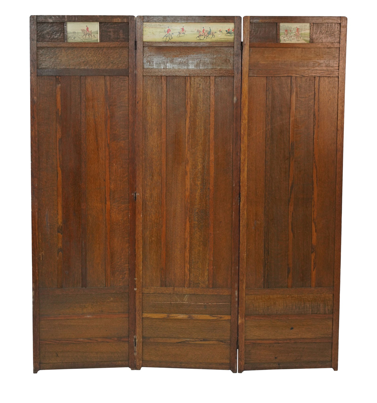 An English Arts and Crafts Oak Three-Panel Screen (1 of 9)