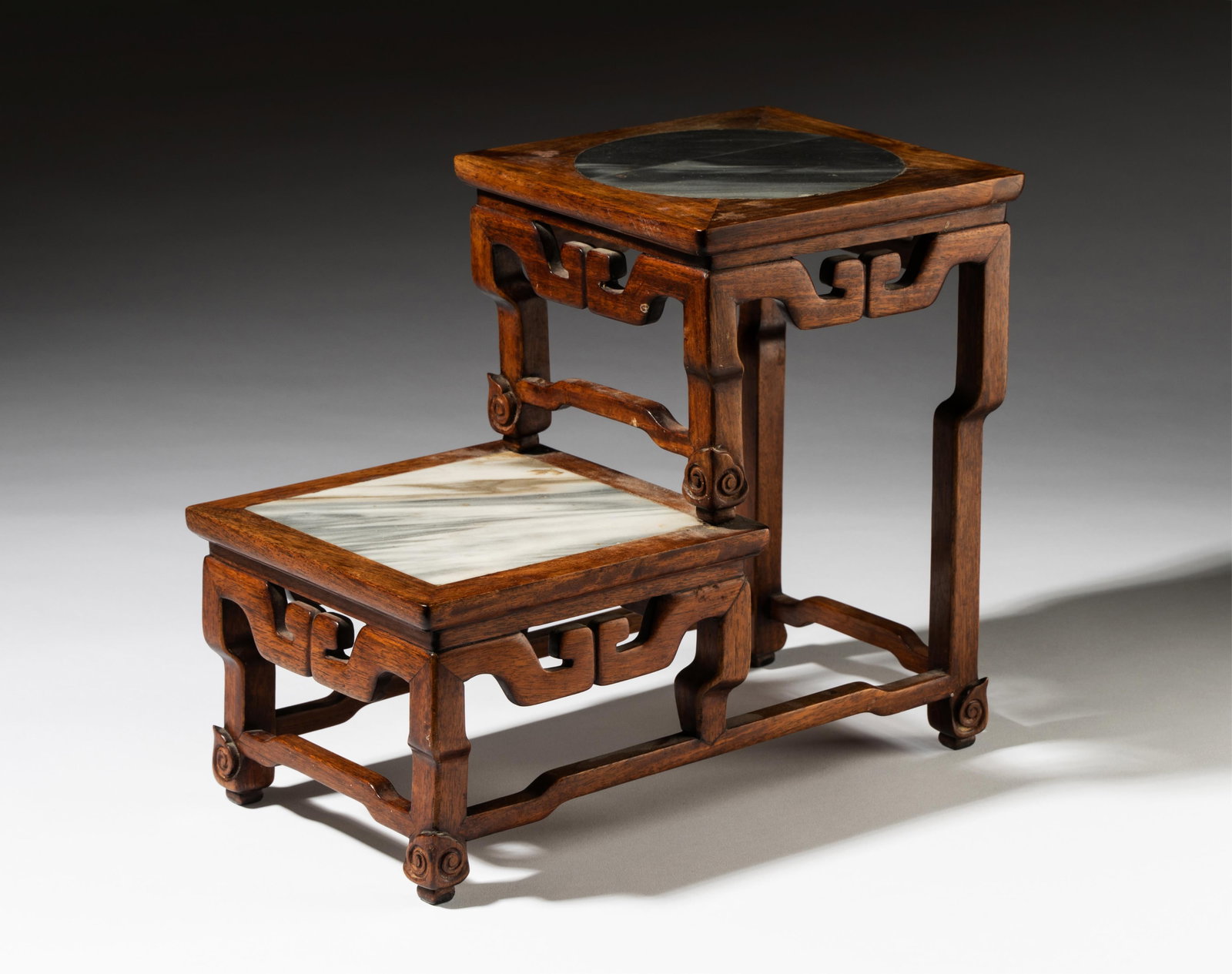 A Chinese Marble-inset Hardwood Stand (1 of 8)
