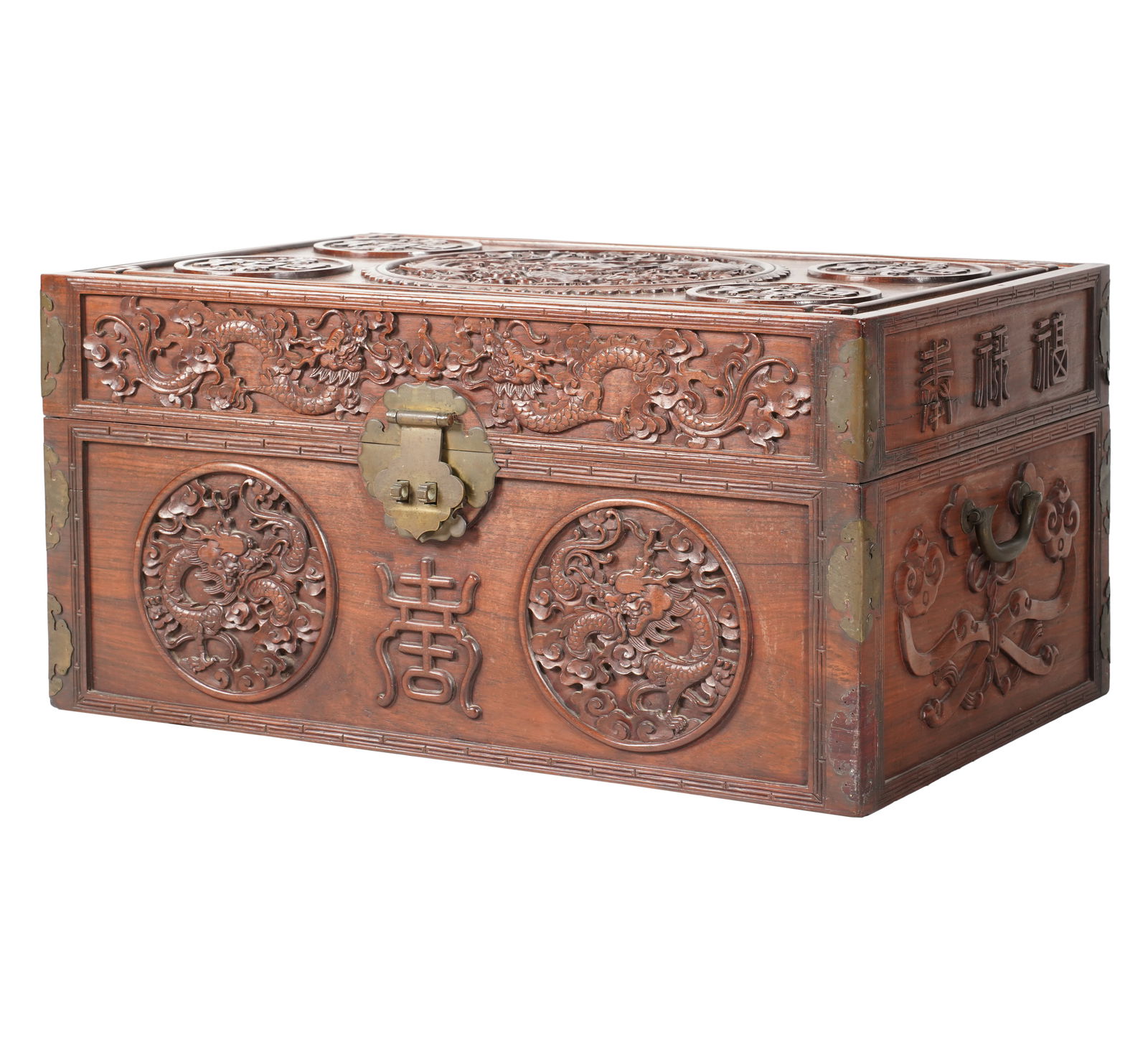A Chinese Carved Hardwood Chest (1 of 9)