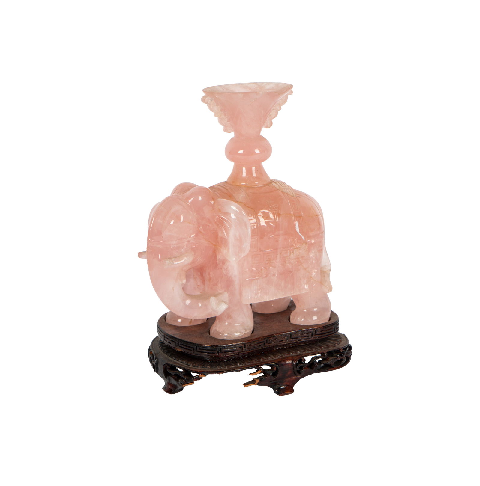 A Chinese Carved Rose Quartz Elephant Figure (1 of 12)