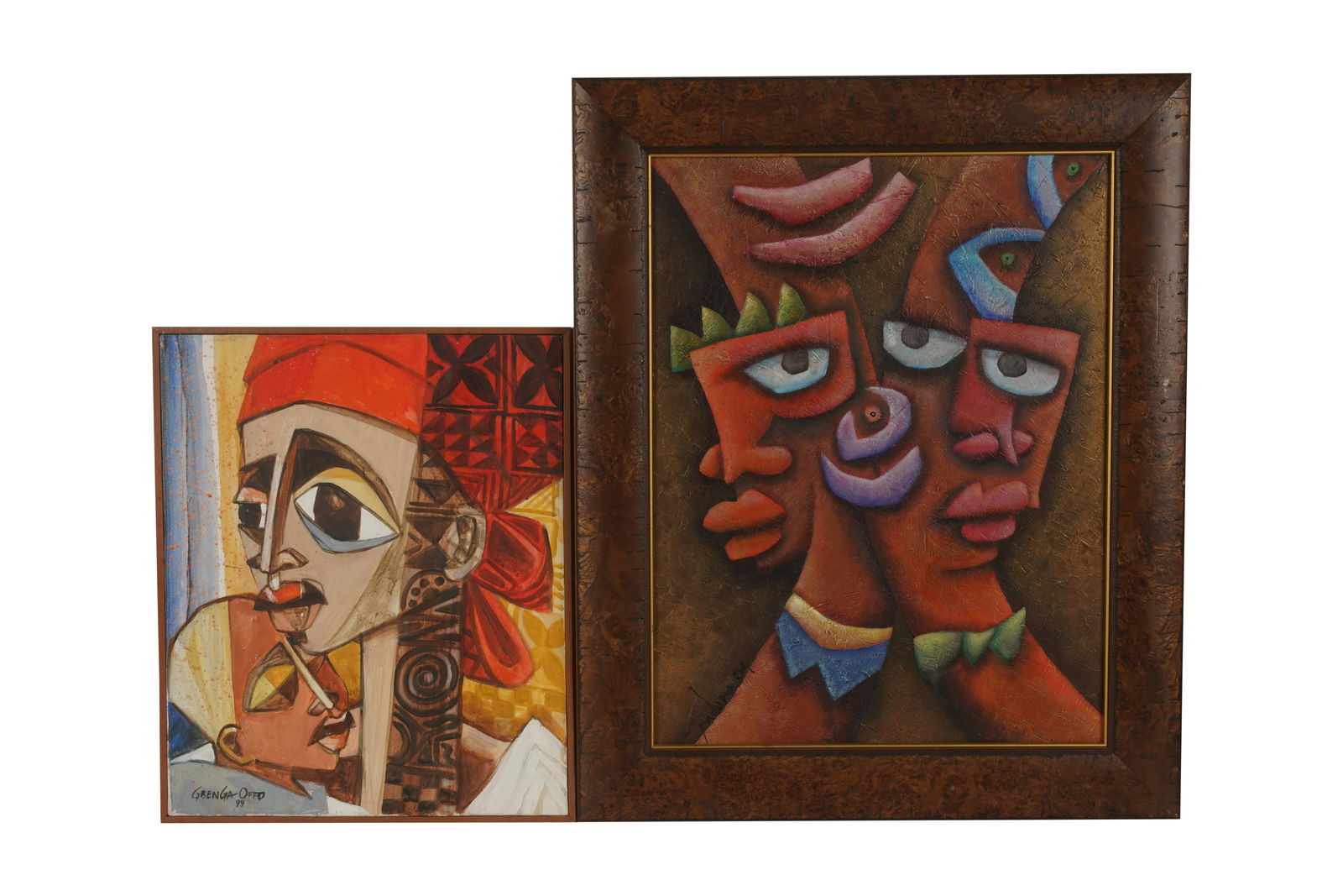 Late 20th/21stCentury: Two Works (Abstract Heads) (1 of 10)