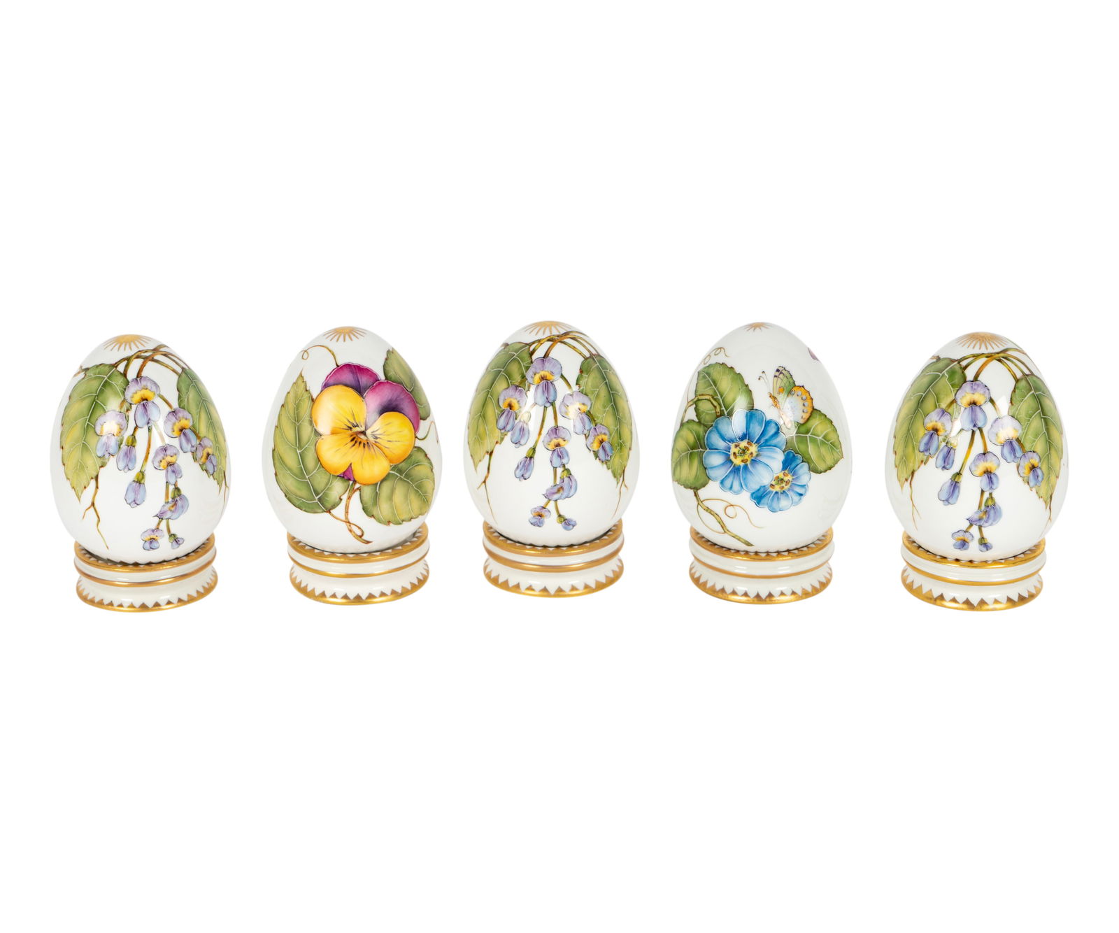 A Set of Five Anna Weatherly Porcelain Easter Eggs (1 of 18)