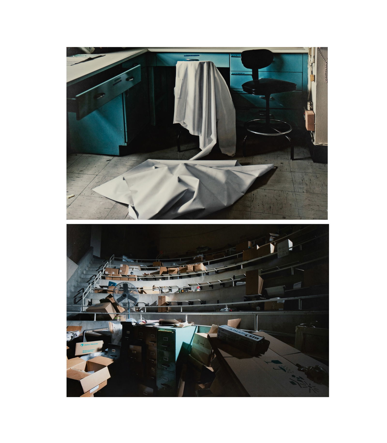 Richard Ehrlich (B. 1938): Two Works: 24 x 36 in. (61 x 91.4 cm.) each: Epson archival inkjet prints on metal; the first: "CCH6 (Amphitheater)", 2005, ed. 1/10; the second: "CCH3 (Open Drawer)", 2005, ed. 1/10 Provenance: This item is sol